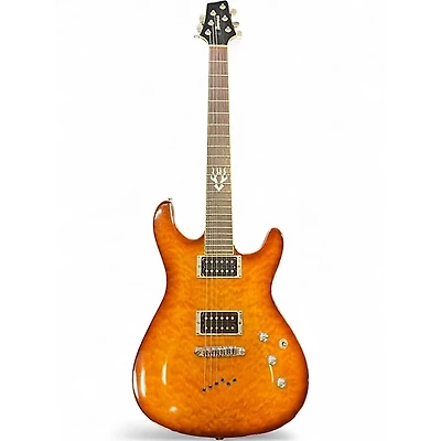 Used Ibanez Sz520qm Gold Amber Burst Solid Body Electric Guitar