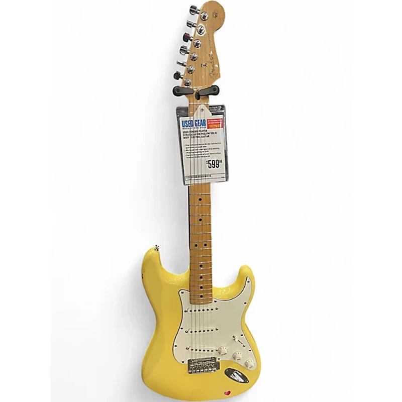 Used Fender Player Stratocaster Yellow Solid Body Electric Guitar