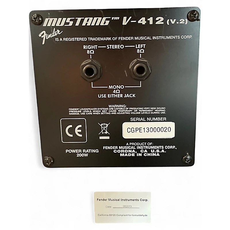 Used Fender Mustang V 4x12 Guitar Cabinet