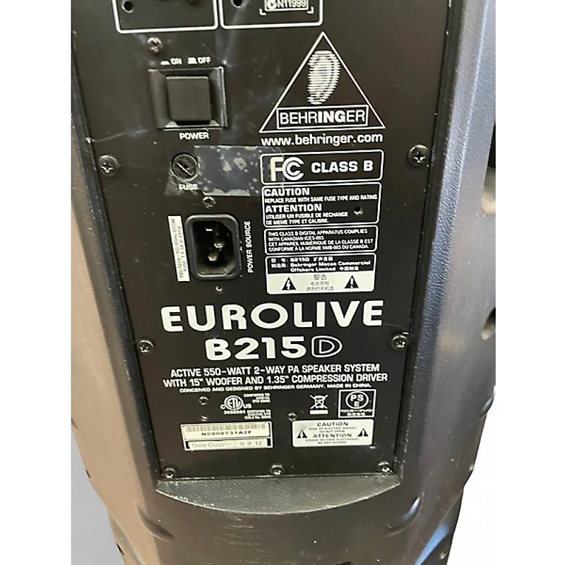 Used Behringer B215D 15in 2-Way 550W Powered Speaker