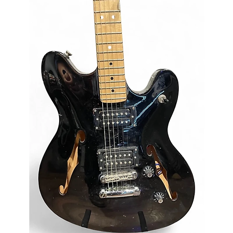 Used Squier Affinity Series Starcaster Black Hollow Body Electric Guitar