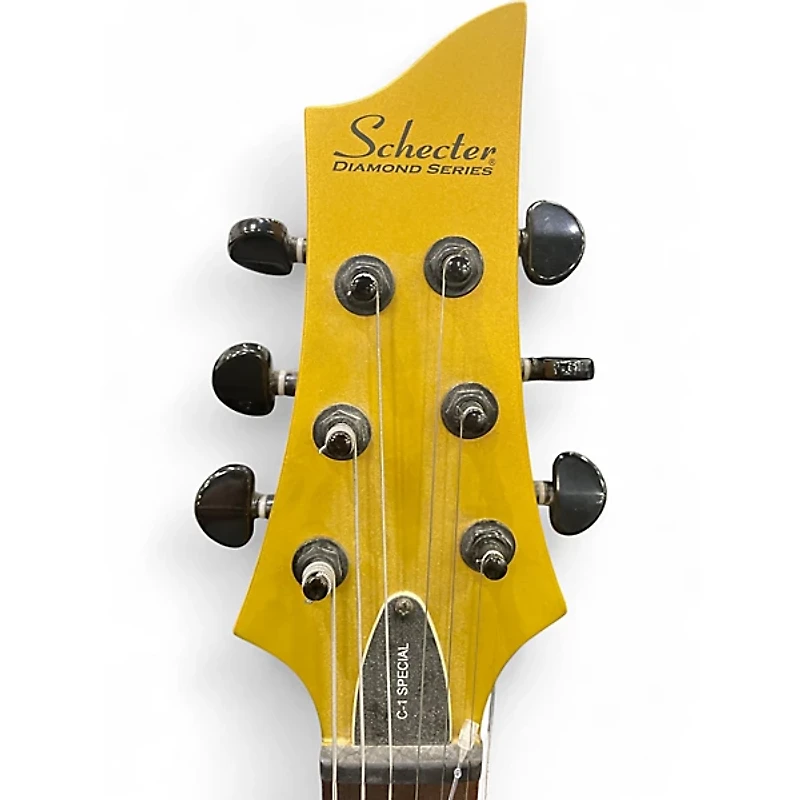 Used Schecter Guitar Research C1 Special GOLD Solid Body Electric Guitar