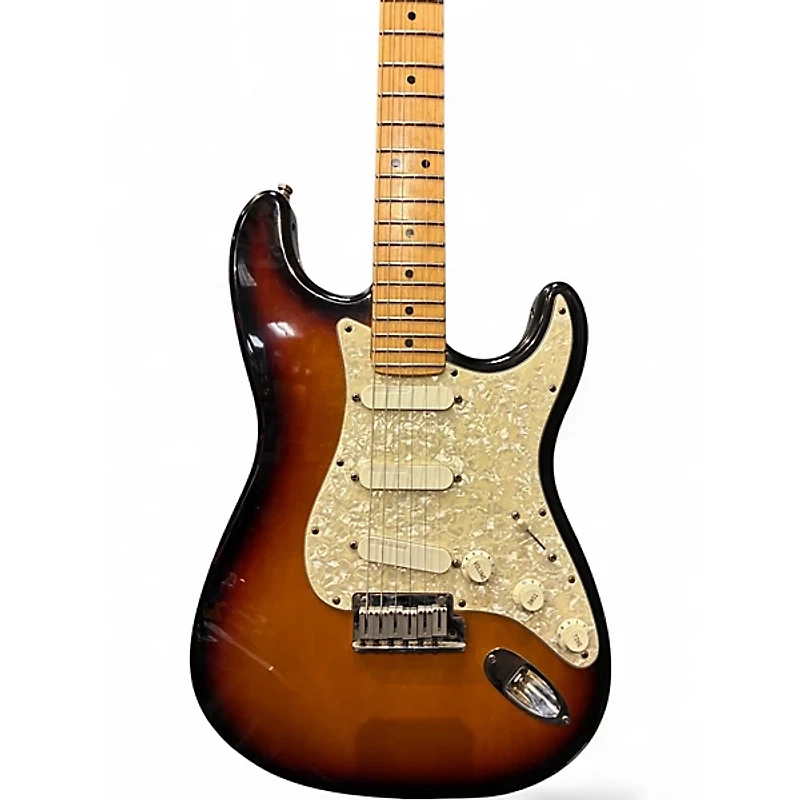 Used Fender American Deluxe Stratocaster 3 Tone Sunburst Solid Body Electric Guitar