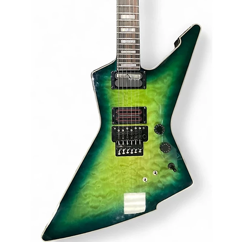 Used Schecter Guitar Research E-1 FR S Green Solid Body Electric Guitar