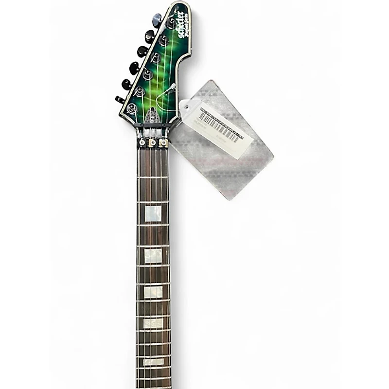 Used Schecter Guitar Research E-1 FR S Green Solid Body Electric Guitar