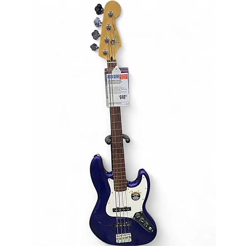 Used Fender Standard Fretless Jazz Bass Blue Electric Bass Guitar