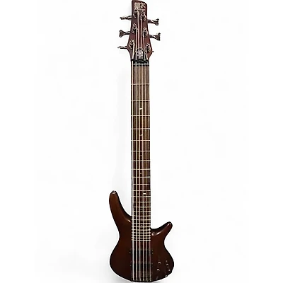 Used Ibanez SR506 6 String Brown Electric Bass Guitar