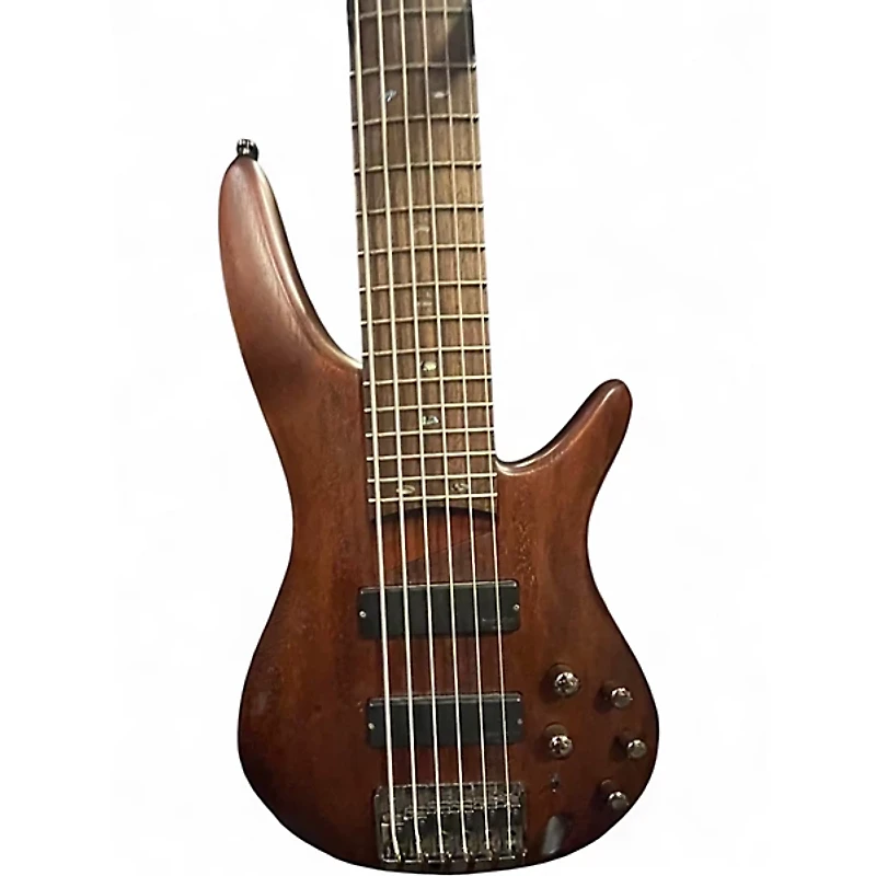 Used Ibanez SR506 6 String Brown Electric Bass Guitar