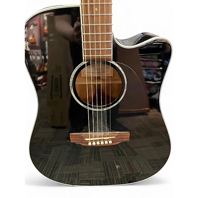 Used Takamine EG341C Black Acoustic Electric Guitar