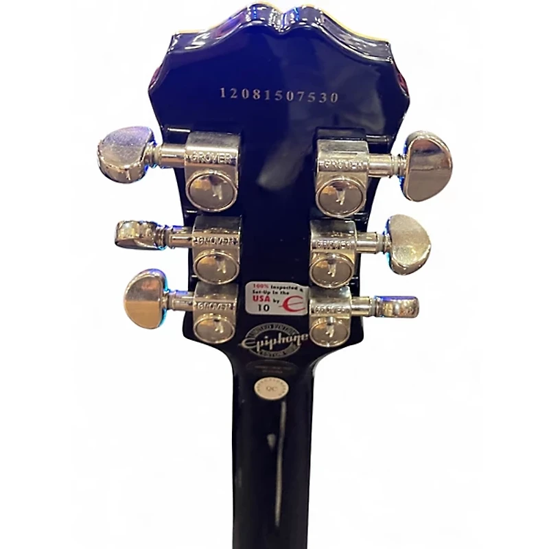 Used Epiphone Les Paul Custom Pro Black and Silver Solid Body Electric Guitar