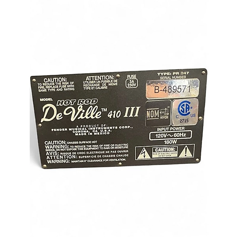 Used Fender Hot Rod Deville III 60W 4x10 Tube Guitar Combo Amp