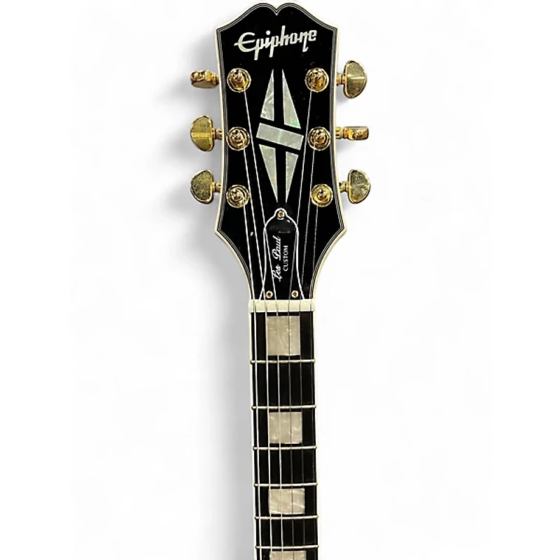 Used Epiphone Les Paul Custom Alpine White Solid Body Electric Guitar