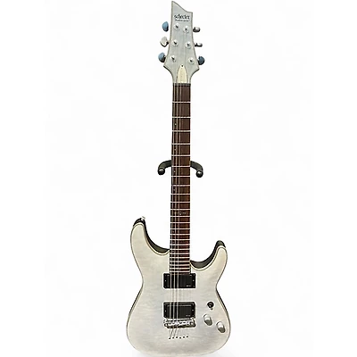 Used Schecter Guitar Research C1 Platinum Transparent White Satin Solid Body Electric Guitar