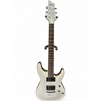 Used Schecter Guitar Research C1 Platinum Transparent White Satin Solid Body Electric Guitar