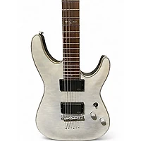 Used Schecter Guitar Research C1 Platinum Transparent White Satin Solid Body Electric Guitar