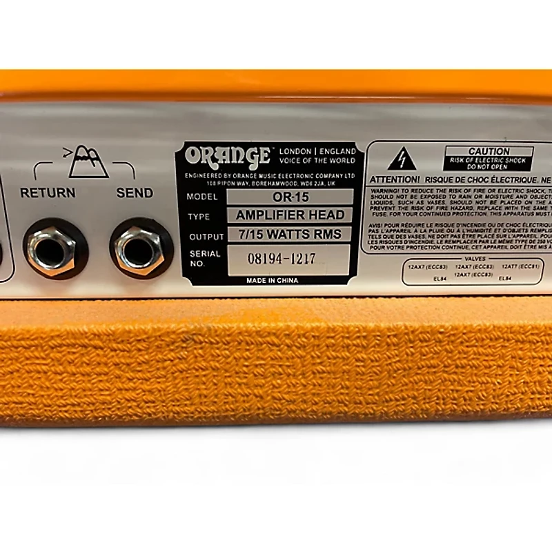 Used Orange Amplifiers OR15H 15W Tube Guitar Amp Head