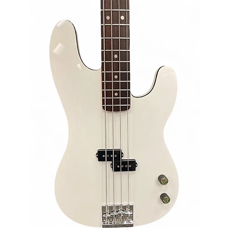 Used Fender Aerodyne Precision Bass Bright White Electric Bass Guitar