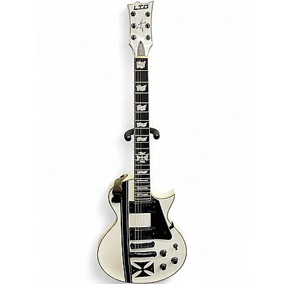 Used ESP LTD James Hetfield Signature Iron Cross WHITE Solid Body Electric Guitar