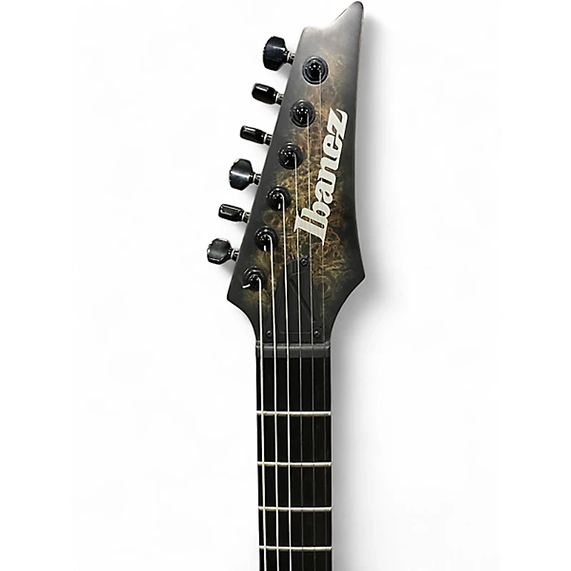 Used Ibanez RGDIX6PB BLACK BURL AND NATURAL Solid Body Electric Guitar