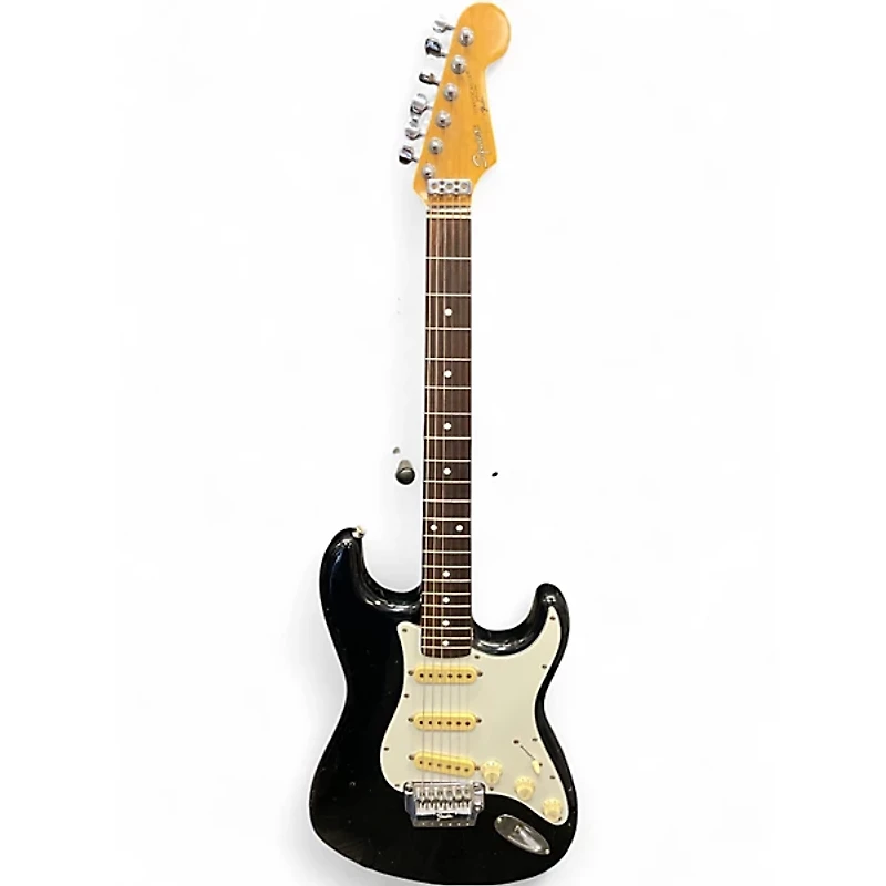 Used Squier Stratocaster Made in Japan Black Solid Body Electric Guitar