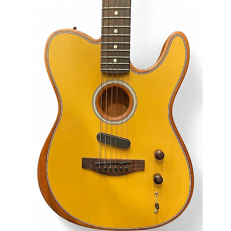 Used Fender Acoustasonic Player Telecaster Butterscotch Acoustic Electric Guitar