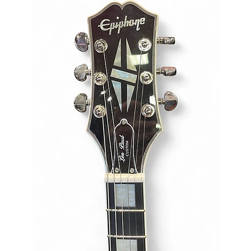 Used Epiphone Les Paul Custom Silverburst Solid Body Electric Guitar