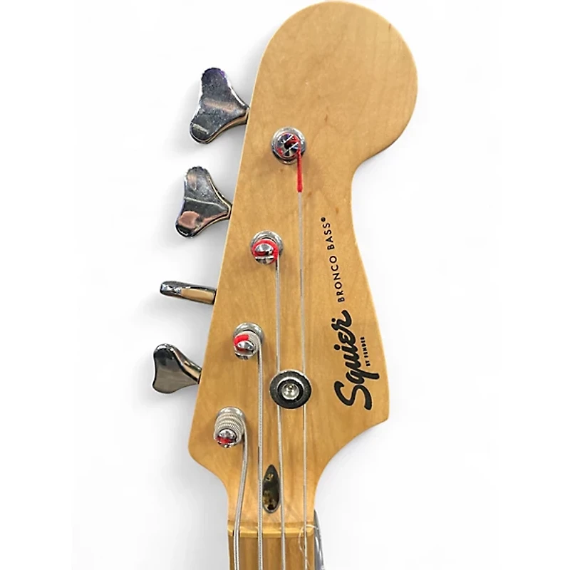 Used Squier Bronco Black Electric Bass Guitar
