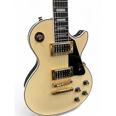 Used Epiphone Les Paul Custom Blackback Antique Ivory Solid Body Electric Guitar