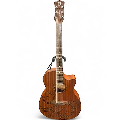 Used Luna GYPSY TATTOO Mahogany Acoustic Electric Guitar