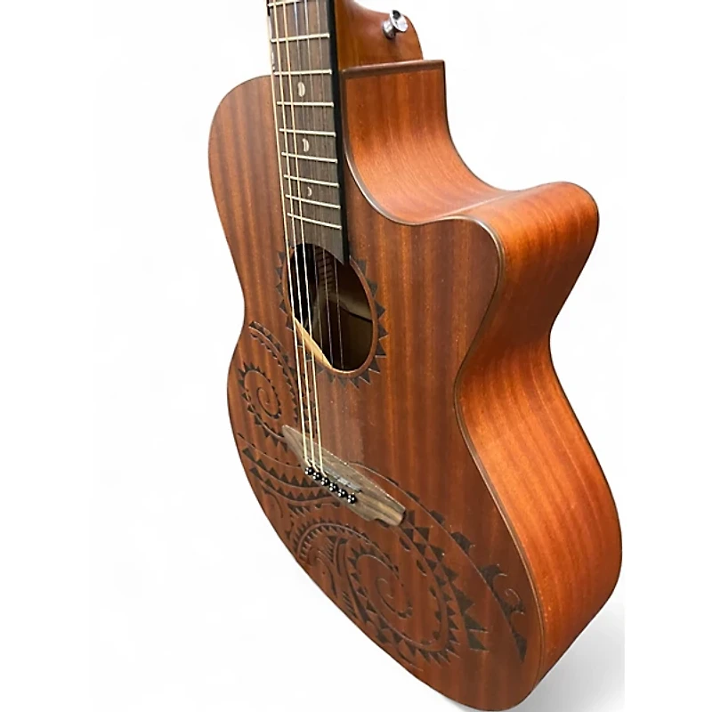 Used Luna GYPSY TATTOO Mahogany Acoustic Electric Guitar
