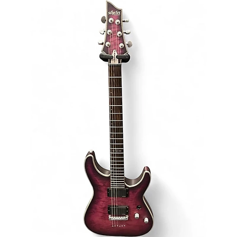 Used Schecter Guitar Research C1 Platinum satin purple burst Solid Body Electric Guitar