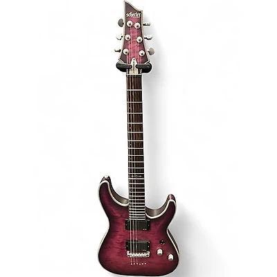 Used Schecter Guitar Research C1 Platinum satin purple burst Solid Body Electric Guitar