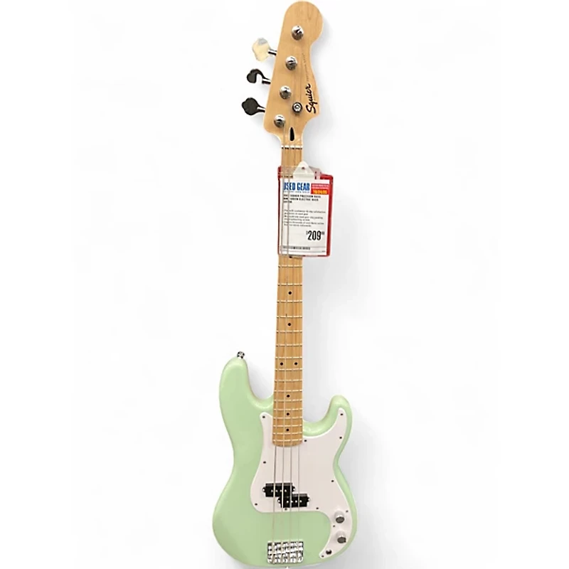 Used Squier Precision Bass mint green Electric Bass Guitar
