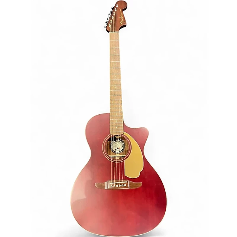 Used Fender Newporter Player Wine Red Acoustic Electric Guitar