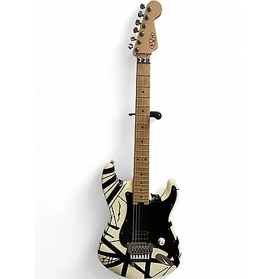 Used EVH Striped Series Black and White Solid Body Electric Guitar