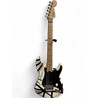 Used EVH Striped Series Black and White Solid Body Electric Guitar