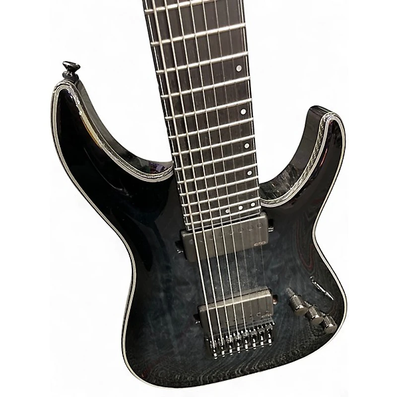 Used Schecter Guitar Research HELLRAISER HYBRID C-8 Trans Black Solid Body Electric Guitar