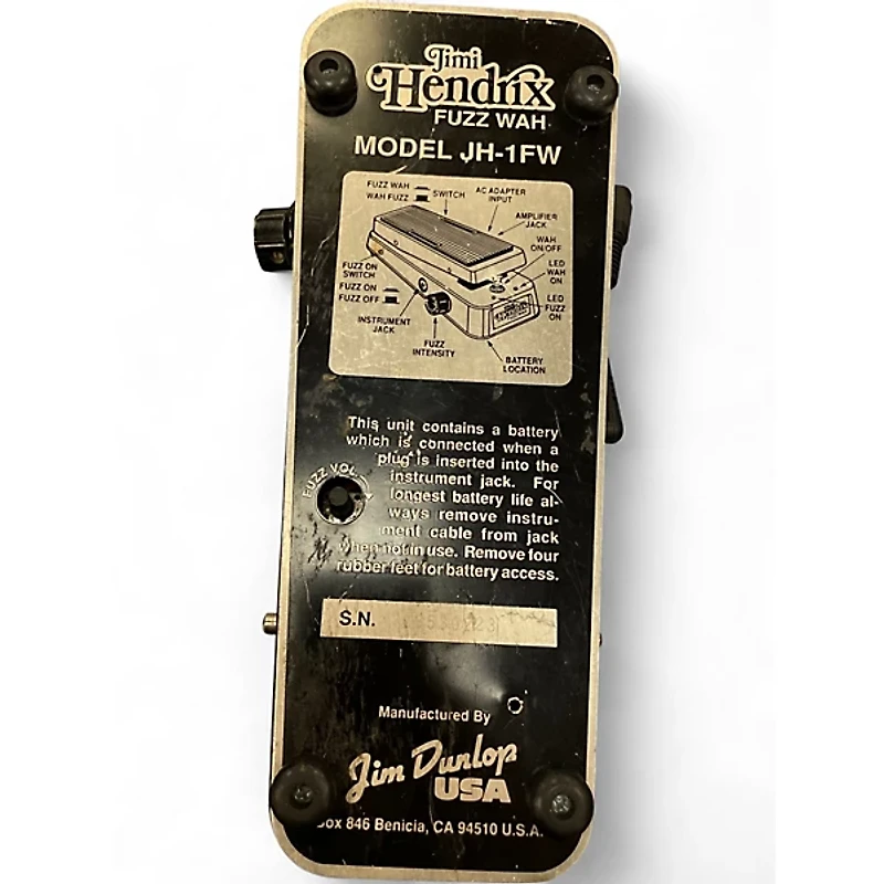 Used Dunlop JH1FW JIMI HENDRIX FUZZ WAH Effect Pedal