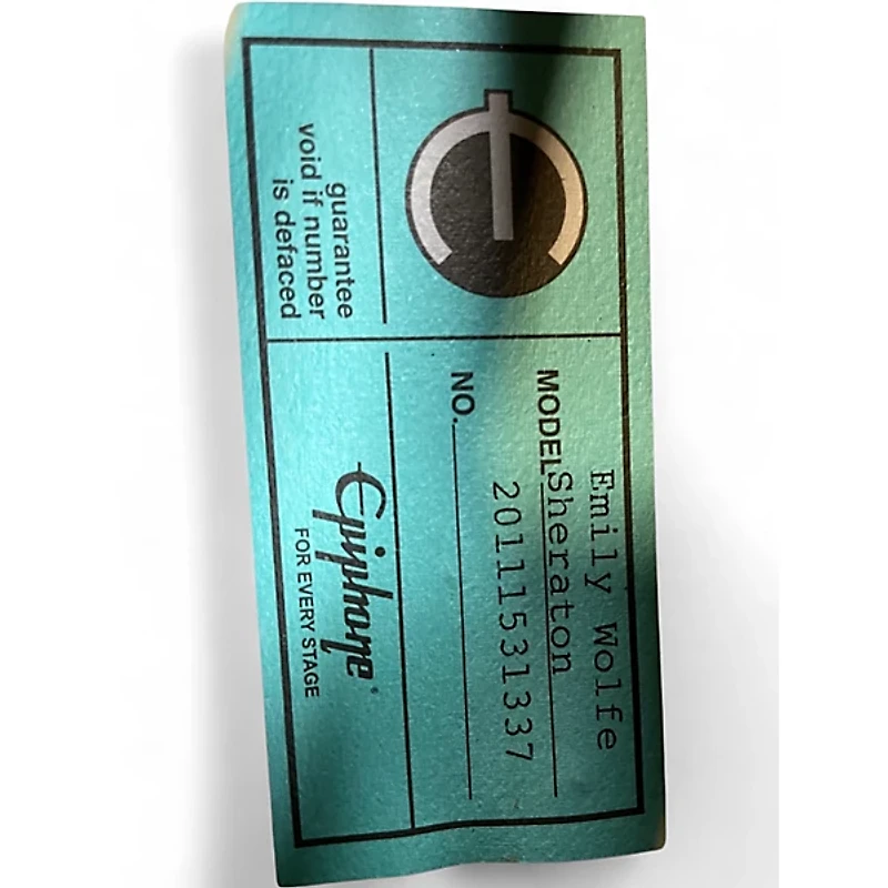 Used Epiphone EMILY WOLFE Sheraton Black Hollow Body Electric Guitar