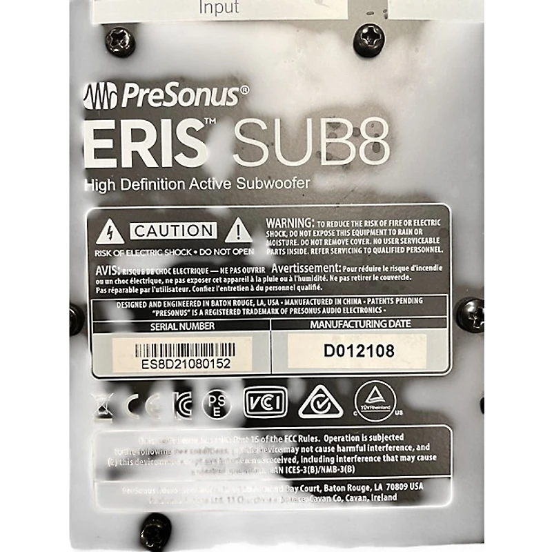 Used PreSonus ERIS SUB8 Subwoofer
