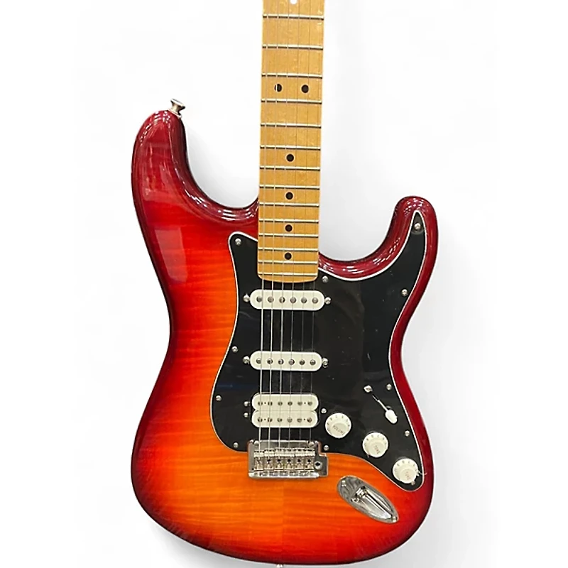 Used Fender Player Stratocaster HSS Plus Top Aged Cherry Burst Solid Body Electric Guitar