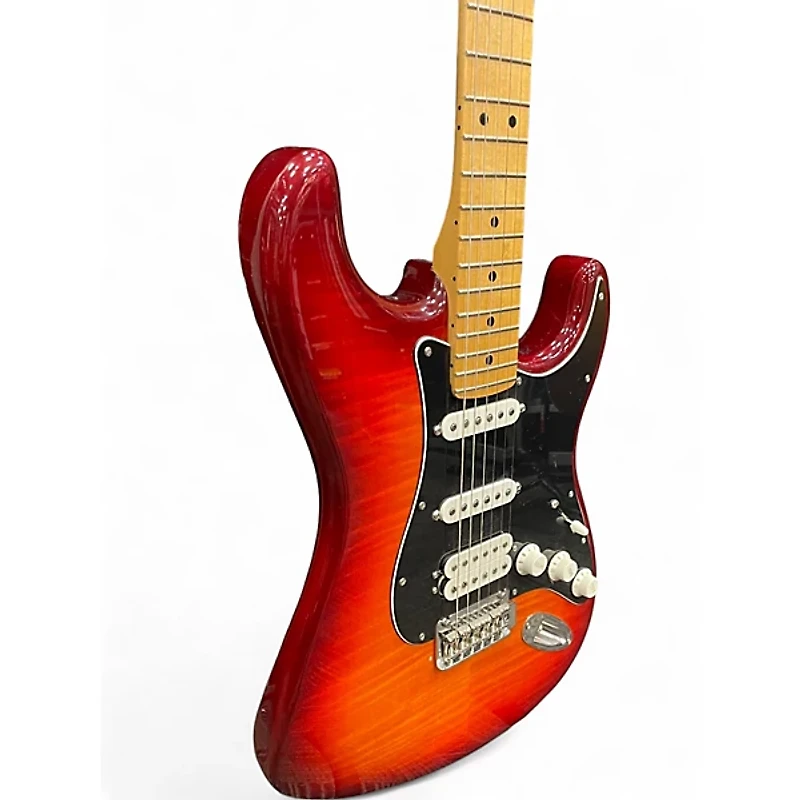 Used Fender Player Stratocaster HSS Plus Top Aged Cherry Burst Solid Body Electric Guitar