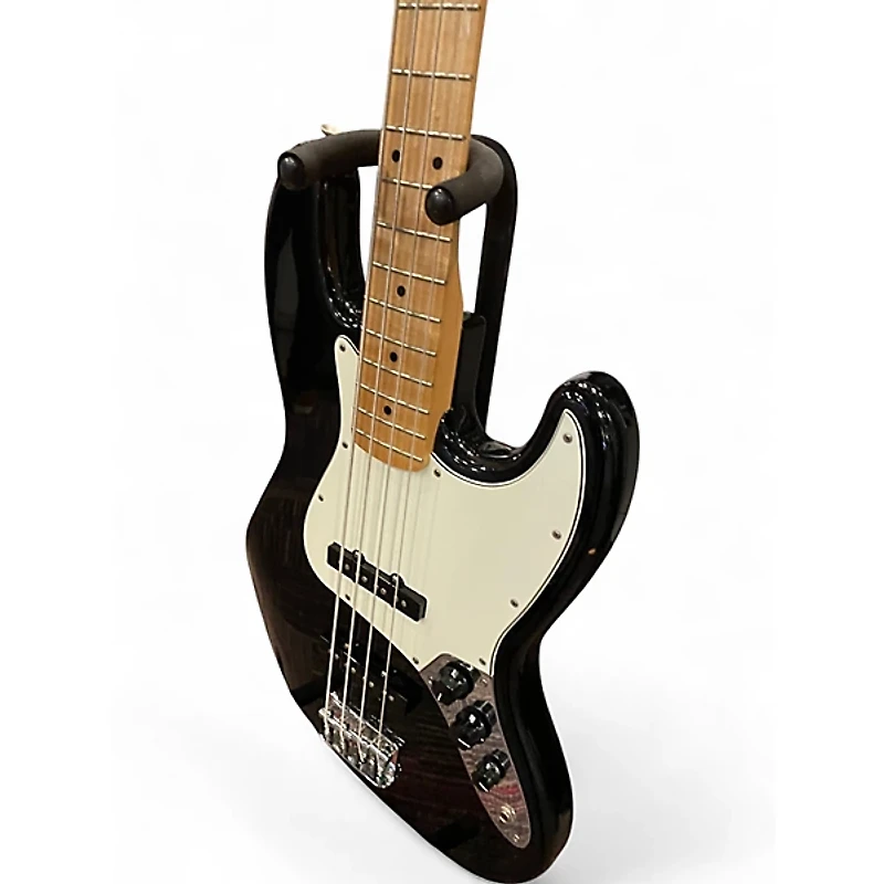 Used Fender Standard Jazz Bass Black and White Electric Bass Guitar