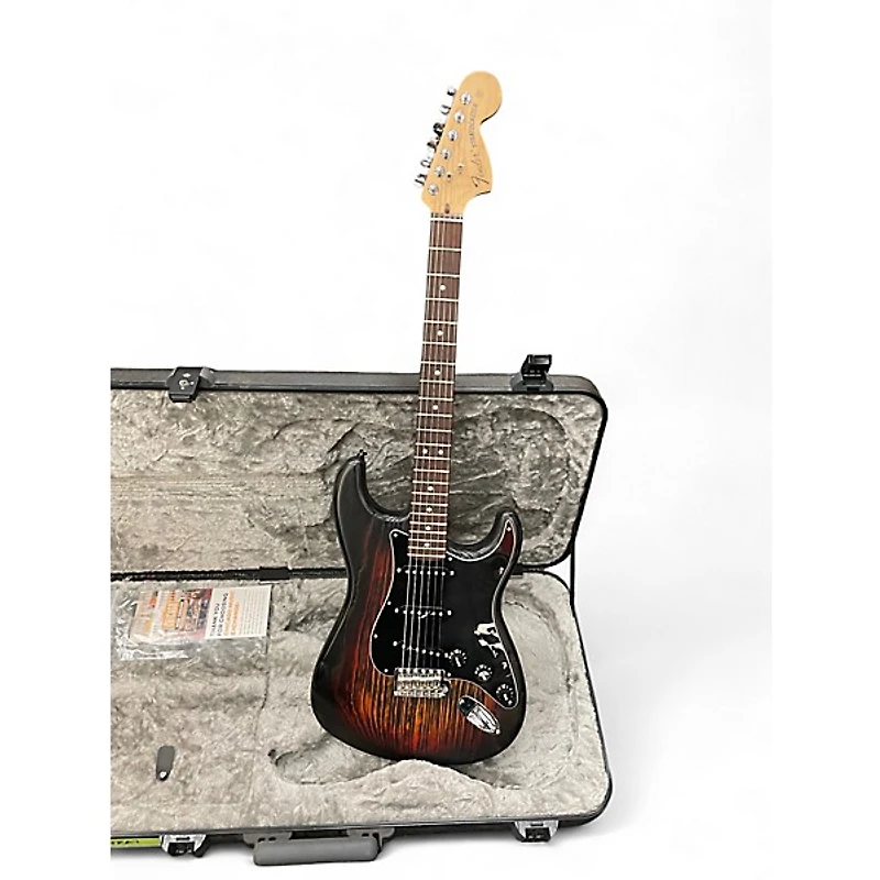 Used Fender Limited Edition Sandblasted Stratocaster 3 Tone Sunburst Solid Body Electric Guitar