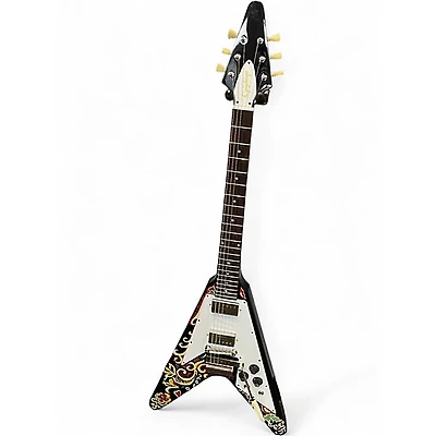 Used Epiphone Jimi Hendrix Love Drops Flying V Ebony Solid Body Electric Guitar