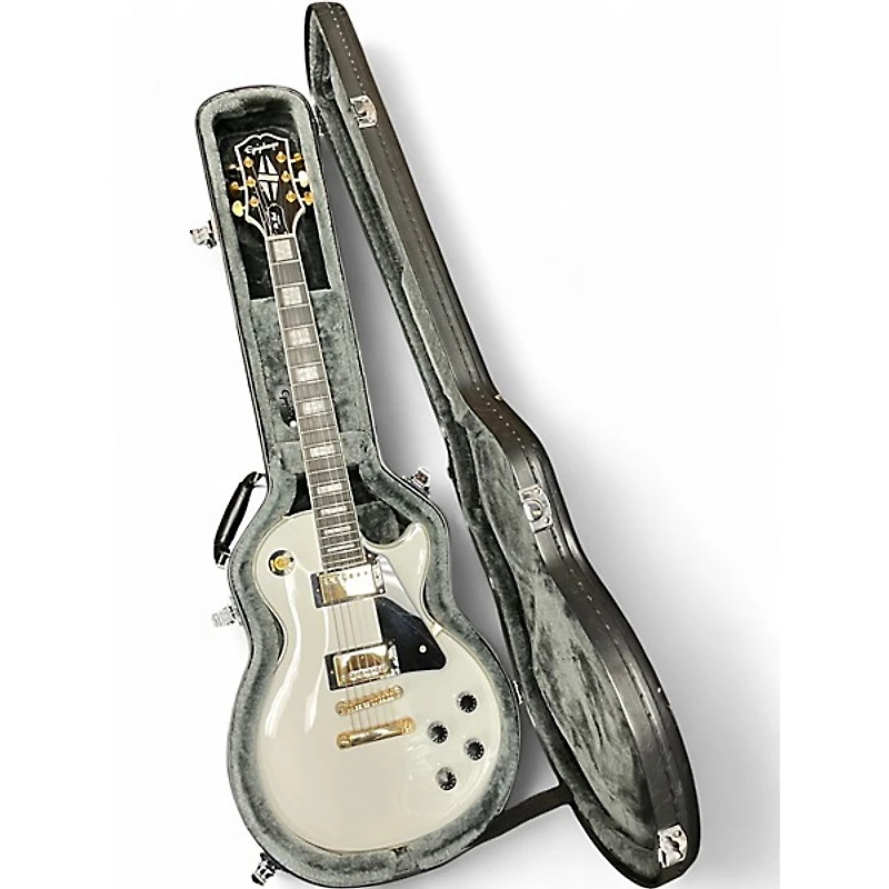 Used Epiphone Inspired by Gibson Les Paul Custom Alpine White Solid Body Electric Guitar