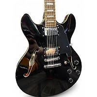 Used D'Angelico Premier Series DC Black Hollow Body Electric Guitar