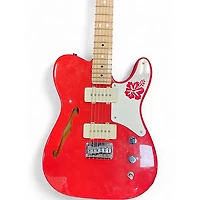 Used Squier paranormal Capri Orange Hollow Body Electric Guitar