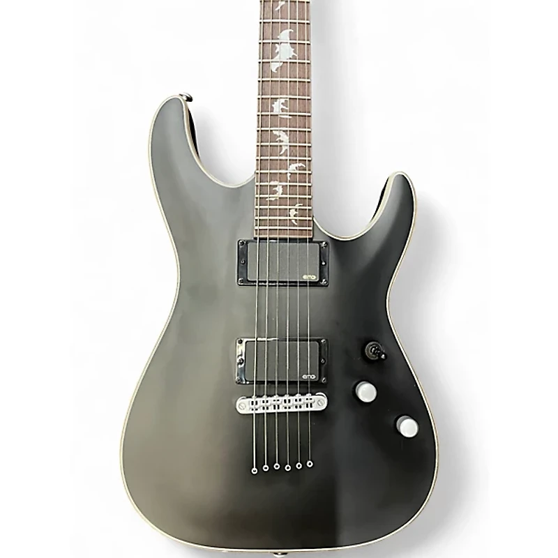 Used Schecter Guitar Research Damien Platinum Black Solid Body Electric Guitar