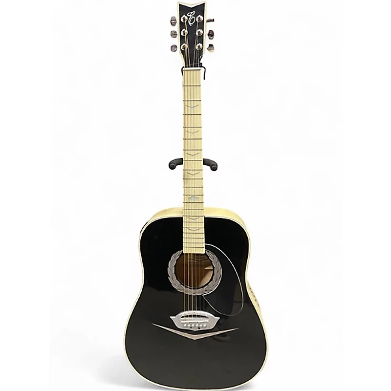 Used Esteban Eldorado Black and White Acoustic Electric Guitar